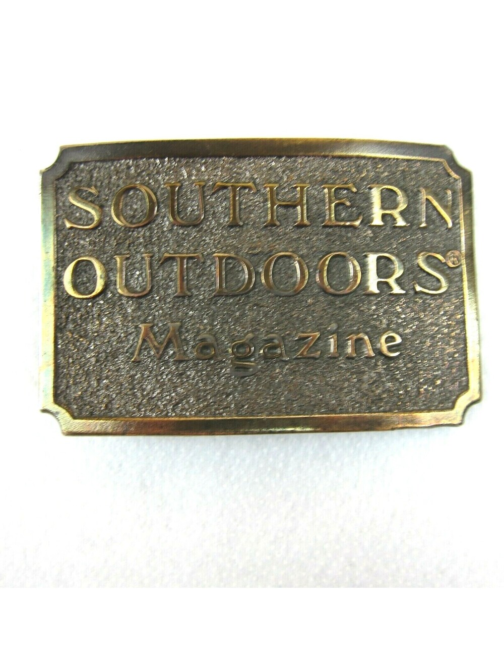 Vintage 1982 Southern Outdoors Magazine Belt Buckle Metal Great American USA